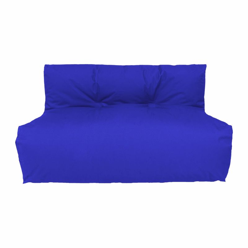 ESTILO RELAX - Sofa Puff En Cuerotex 2 Puestos - Azul Rey.