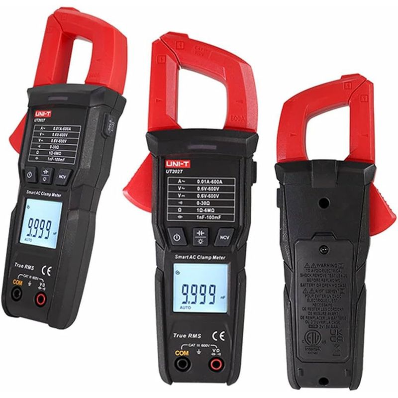 UNITEC - PINZA AMPERIMETRICA UT202T CAPACIMETRO DE 100000uF LINTERNA CONTINUIDAD