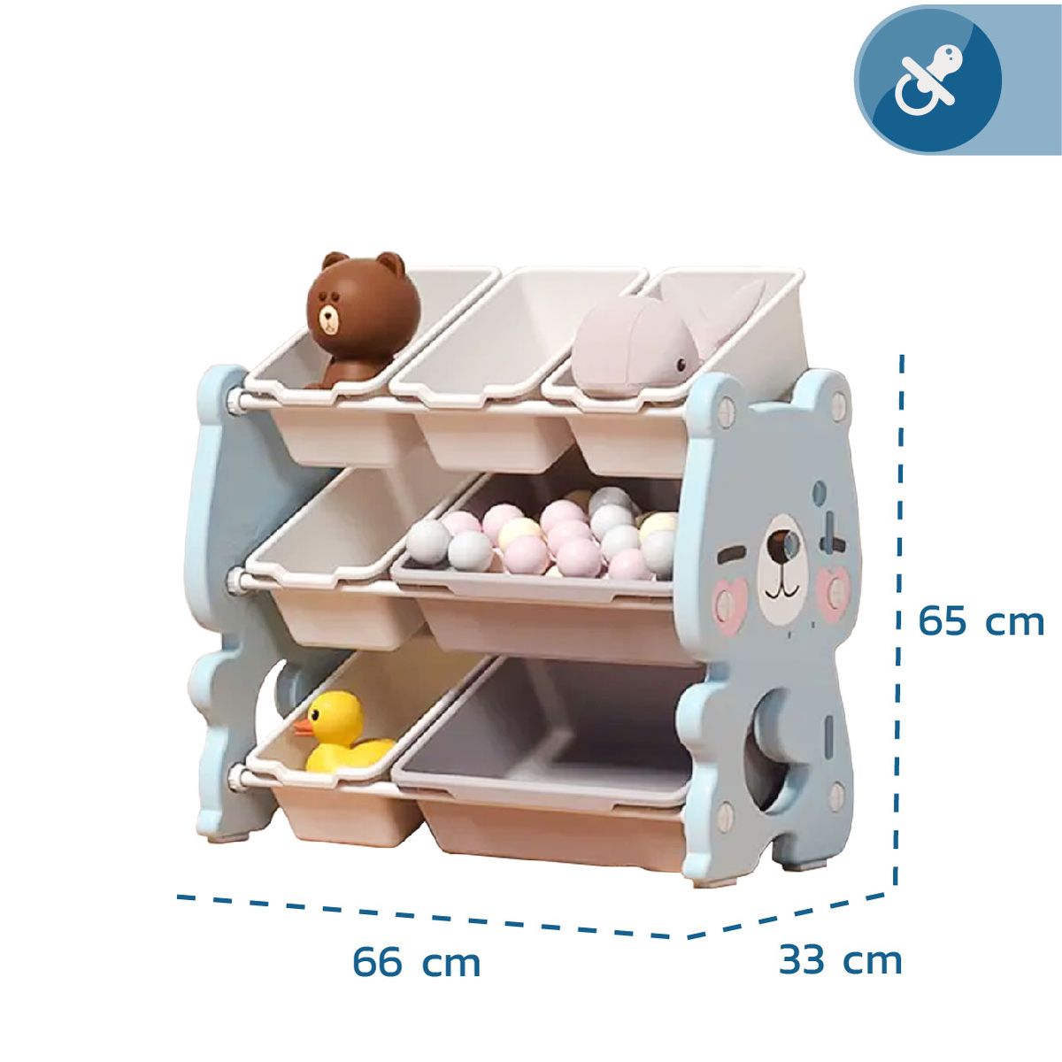 ENFANT'ASY - Organizador De Juguetes Multiuso 3 Niveles  Estante Plastico