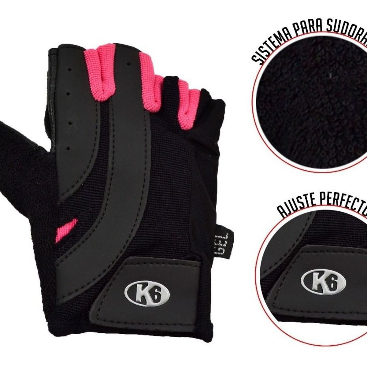 K6 - Guantes De Cuero Para Pesas Dama
