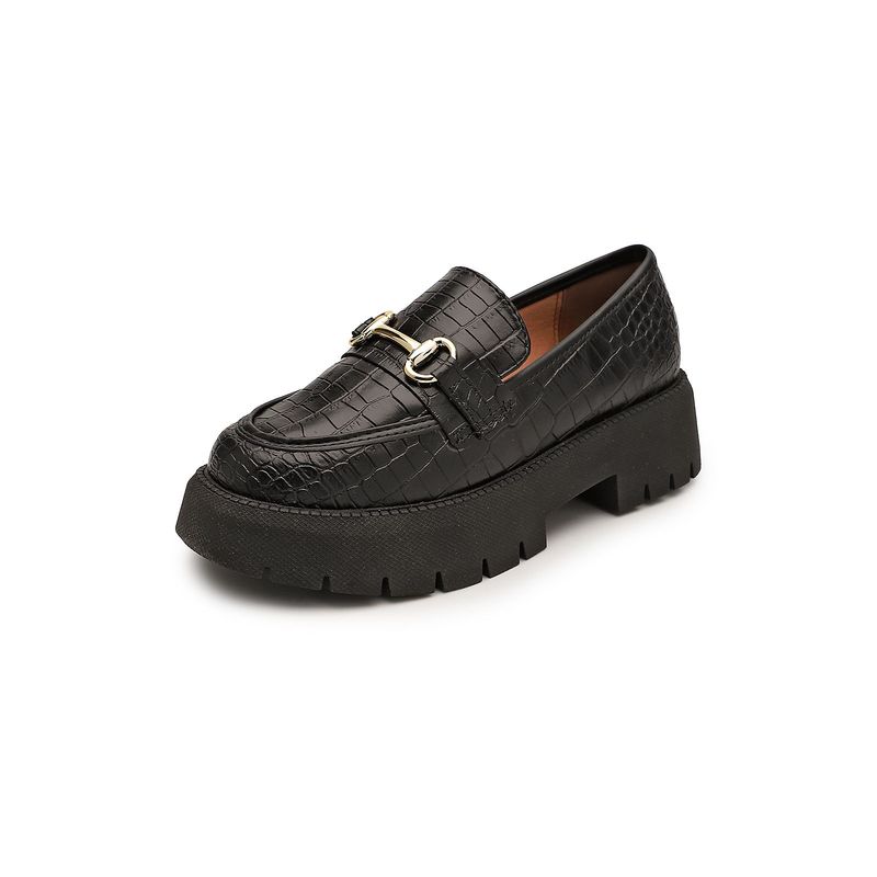 VIZZANO - Mocasín Chunky Negro-Dorado Vizzano