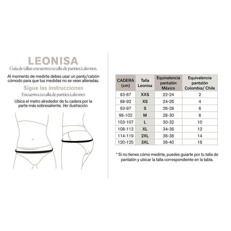Encaje Tallas De Pantys Leonisa Paquete X Panties Clásicos Con