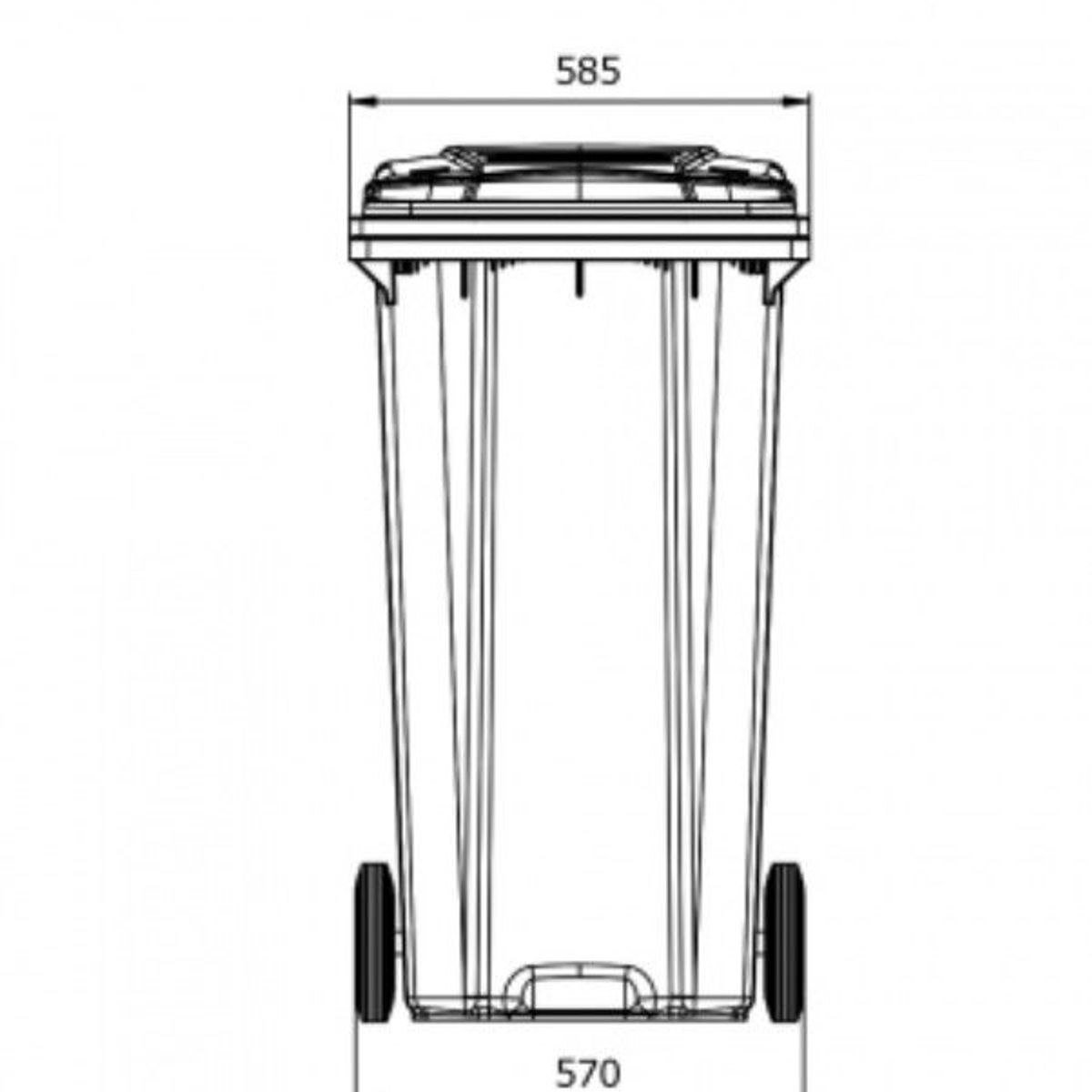 GENERICO - Contenedor de 360 Litros Con Ruedas NEGRO