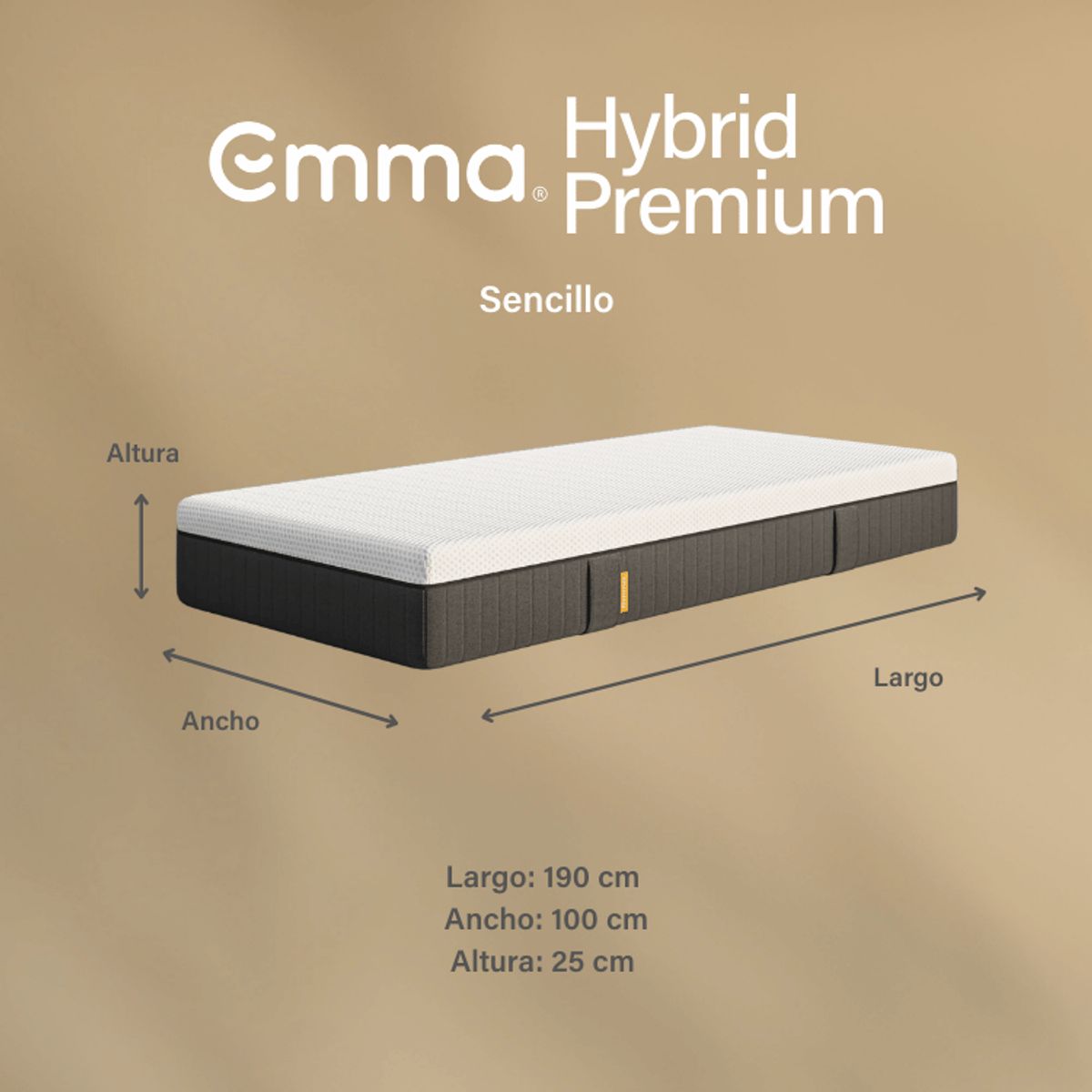 EMMA - Colchón Premium Sencillo con Alivio de Presión y Tecnología Alemana