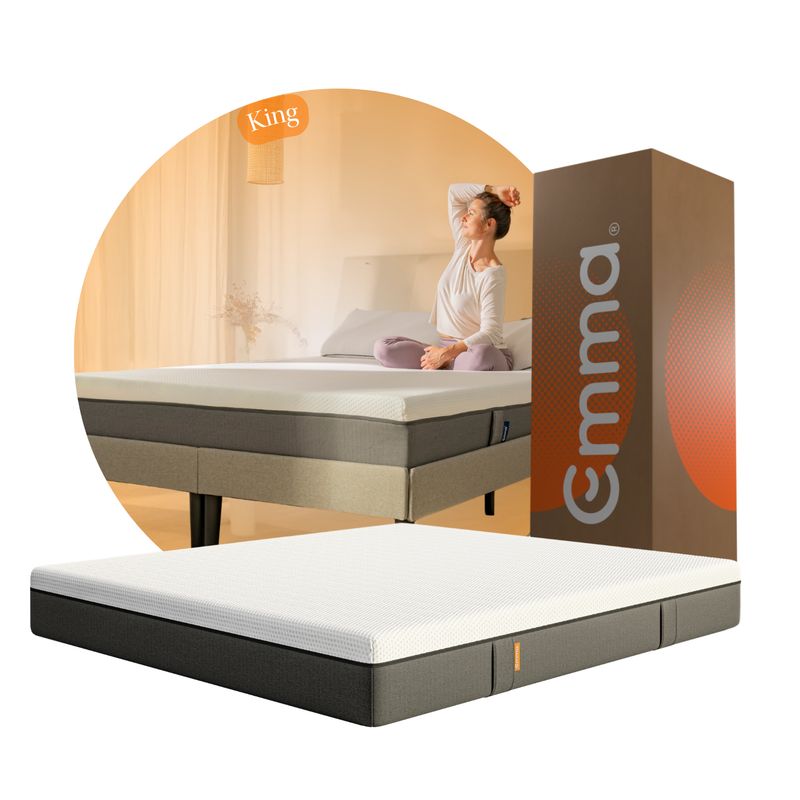 EMMA - Colchón Emma Original King Firmeza Media Memory Foam Tecnología Alemana Soporte Ergonómico 200x200cm-.