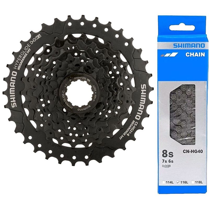 SHIMANO - Pacha Bicicleta  Cadenilla Shimano 8v 11-34 Cassette