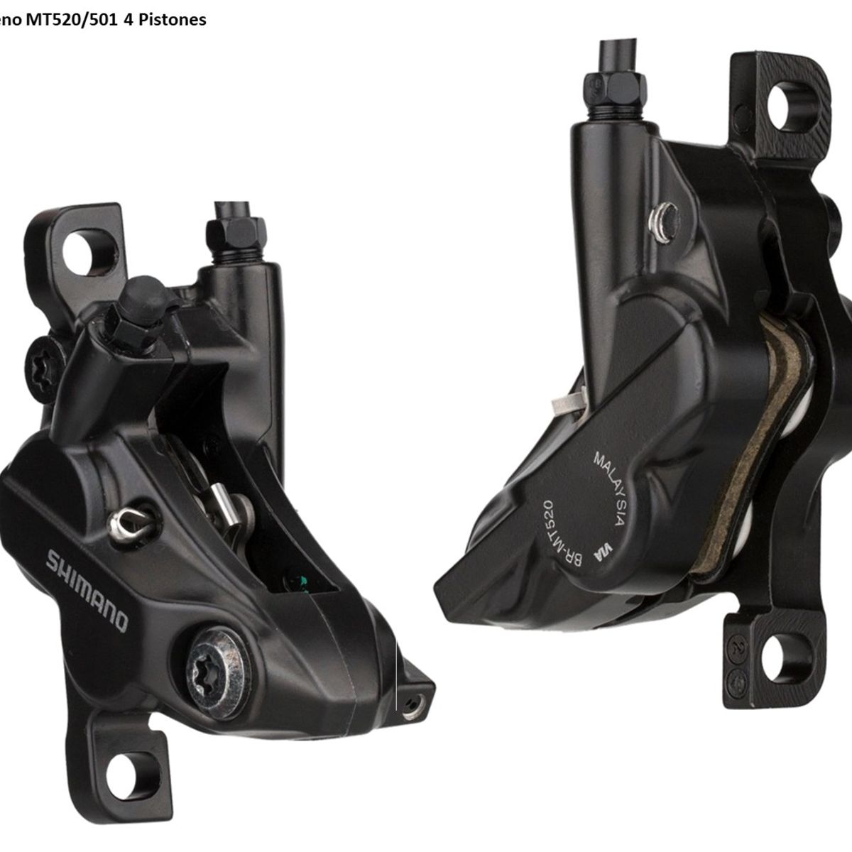 SHIMANO - Kit Freno Disco Shimano Hidráulico Mt520 4 Pistones Completo