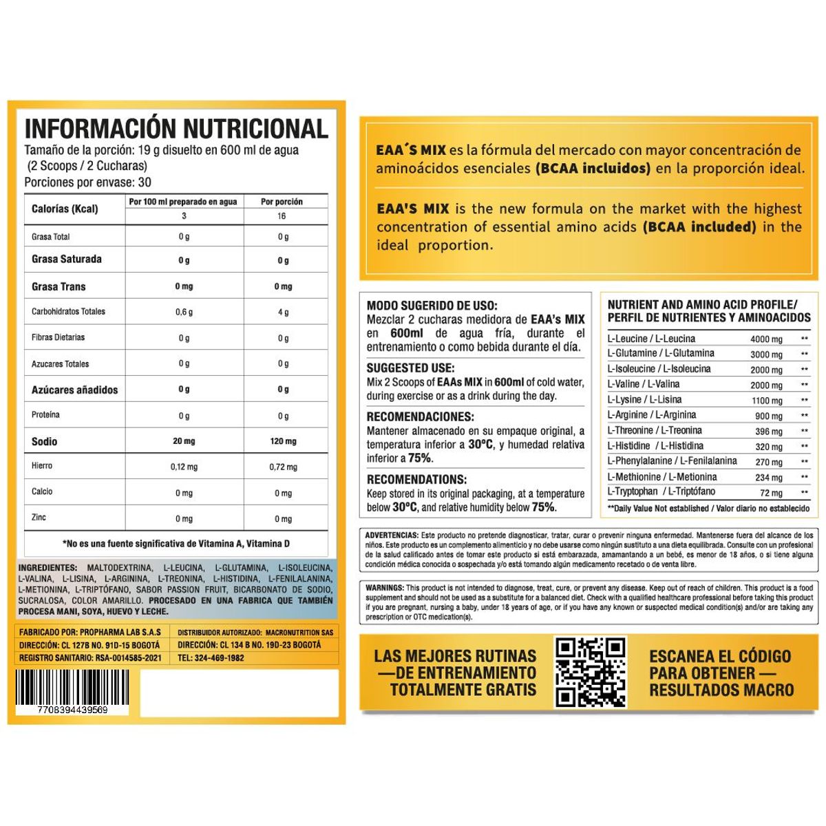 GENERICO - EAA´s Mix aminoácidos Macroblends