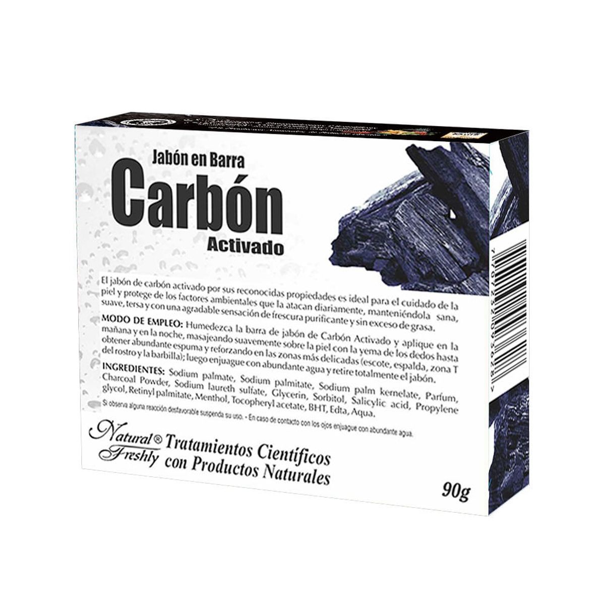 NATURAL FRESHLY - Jabon Carbon Activado X 90g - g a $91