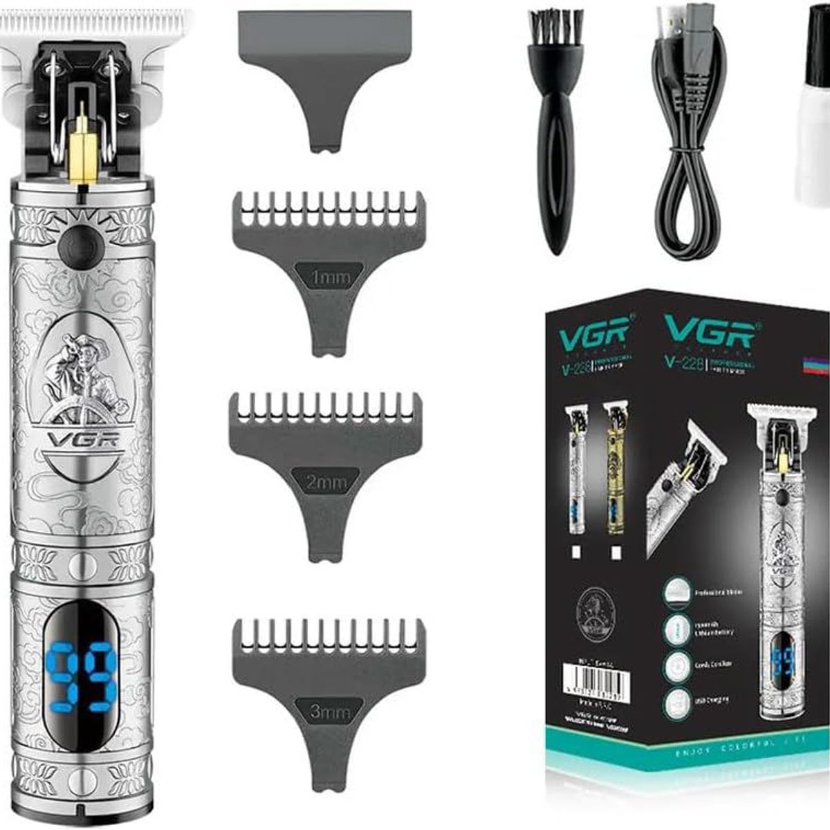 VGR - Maquina Patillera Profesional Recargable VGR V228