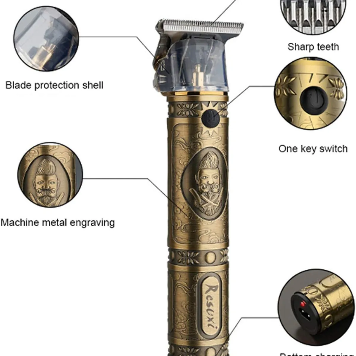 VGR - Maquina Patillera Recargable Cortadora Pelo VGR V085