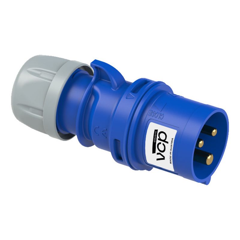 VCP - Clavija 220v Azul 2p+t 32amp Cla32/023, Tierra 6 H, Ip44