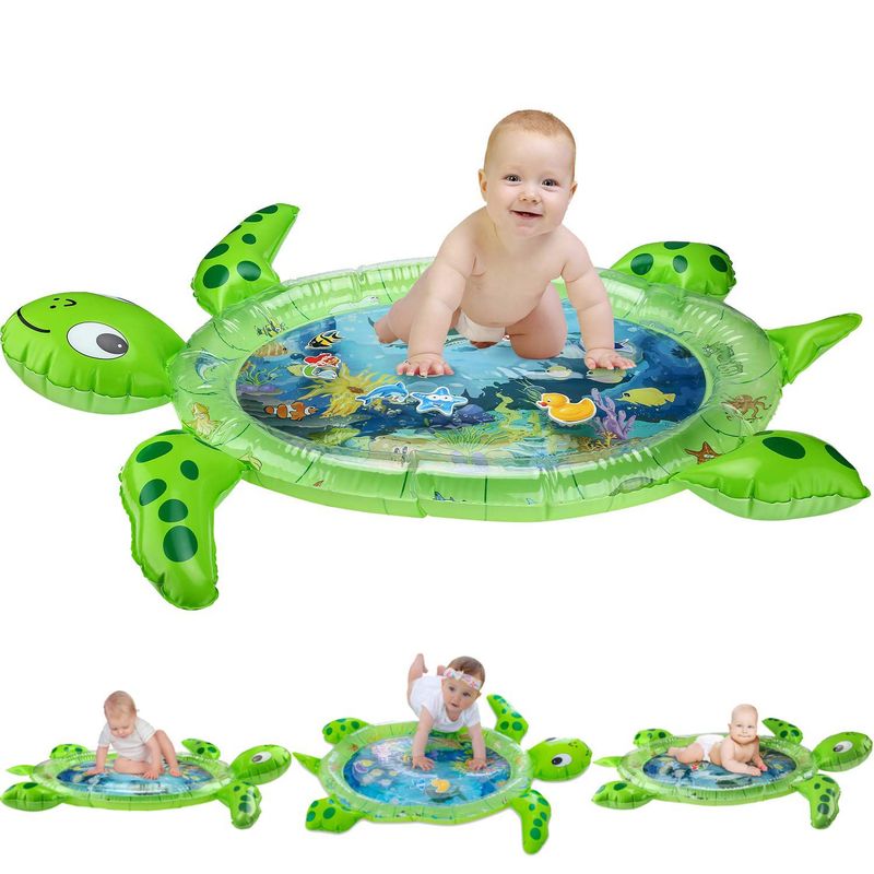 MUNDO BEBE - Tapete Inflable Agua Bebe Estimulación Tortuga Verde