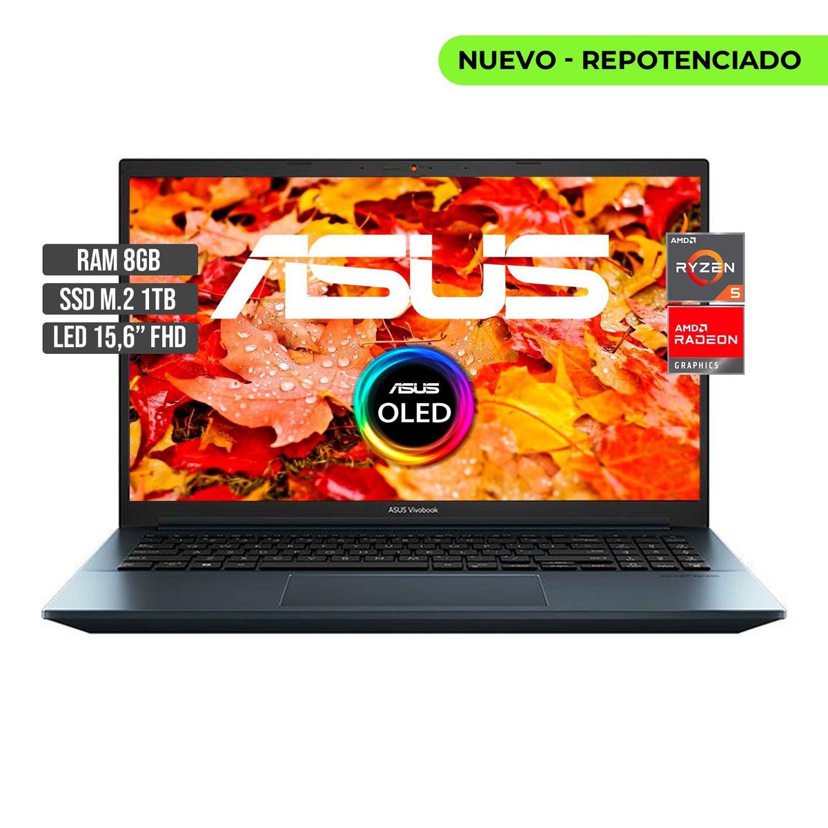 ASUS - Portátil Asus Vivobook AMD Ryzen 5 5600H 1TB SSD 8GB RAM 15.6" FHD
