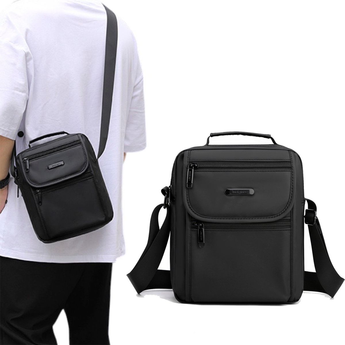 MULTIPLACE COLOMBIA - Bolso manos libres para caballero de cruzar impermeable-
