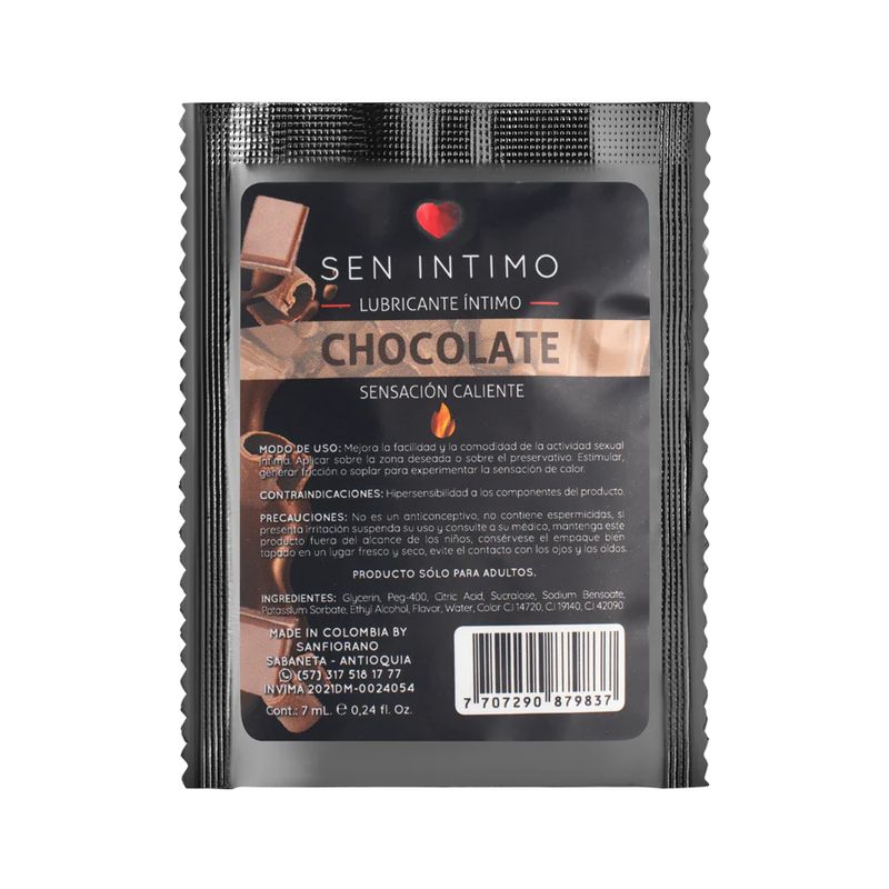 SEN INTIMO - Lubricante Caliente Chocolate 7 Ml Sen Intimo