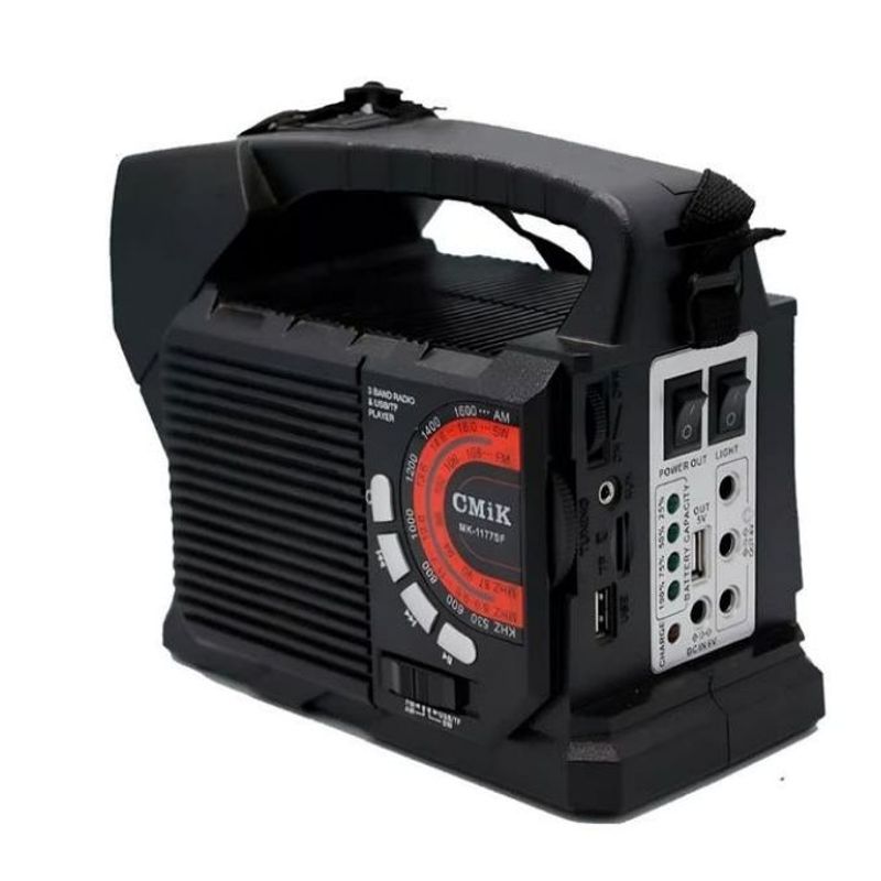 GENERICO - Lampara Radio Solar Kit Multifuncional Recargable Con Panel