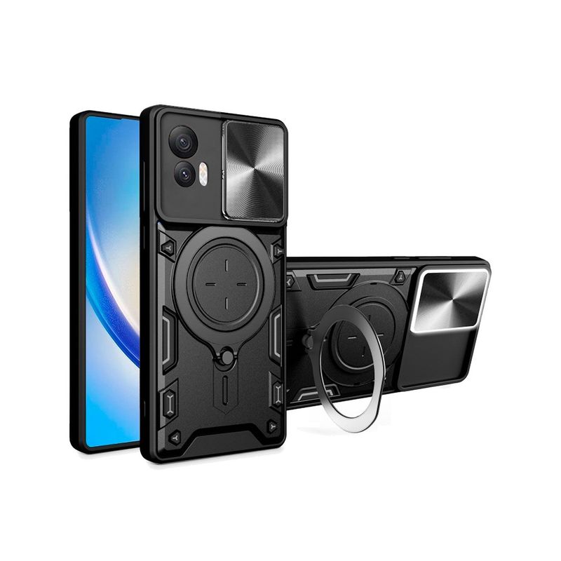 GENERICO - Funda Prot Camara Con Soporte Compatible Moto Edge 30 Neo Negro