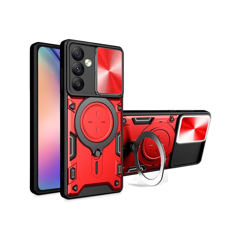 GENERICO - Estuche Proteccion Camara Soporte Compatible con Samsung A54 5G Rojo