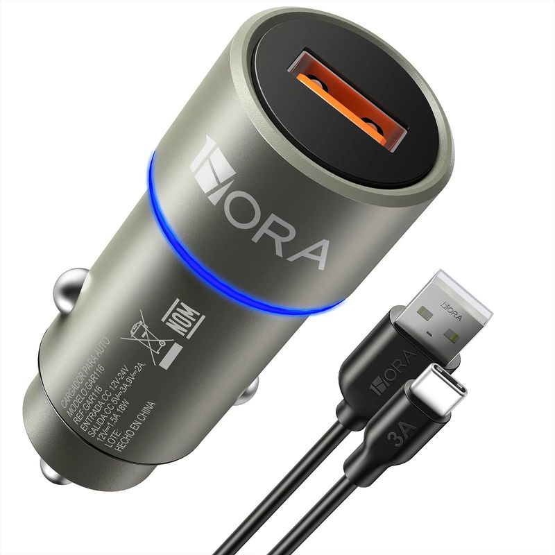 1HORA - Cargador Carro Adaptadorde Viaje Carga Rápida GAR116 18W