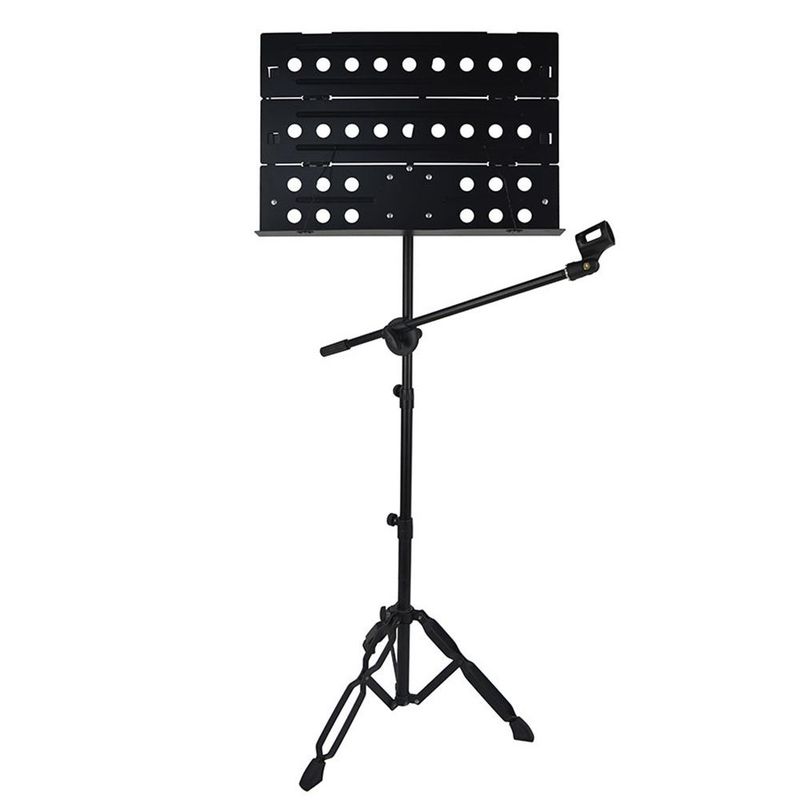 GENERICO - Atril De Partitura Tipo Director Con Base Para Micrófono.