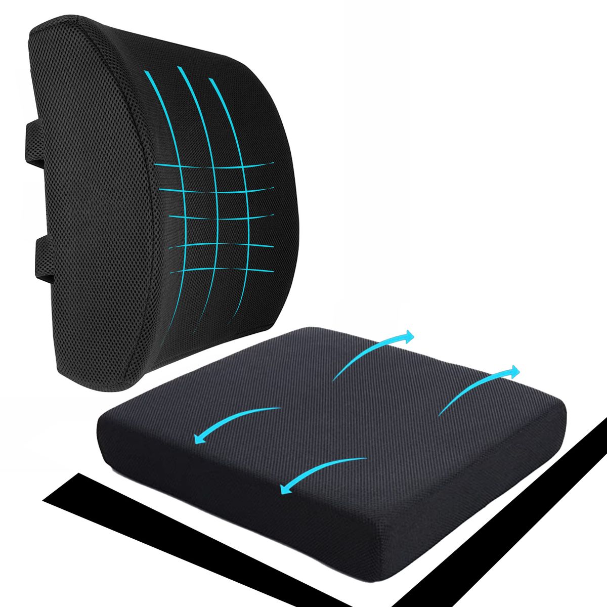 GENERICO - Cojin Lumbar y Cojin Silla para Home office