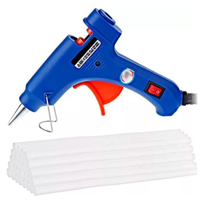 GENERICO - Pistola De Silicona Grande + 6 Barras Gruesa Decoracion Pega