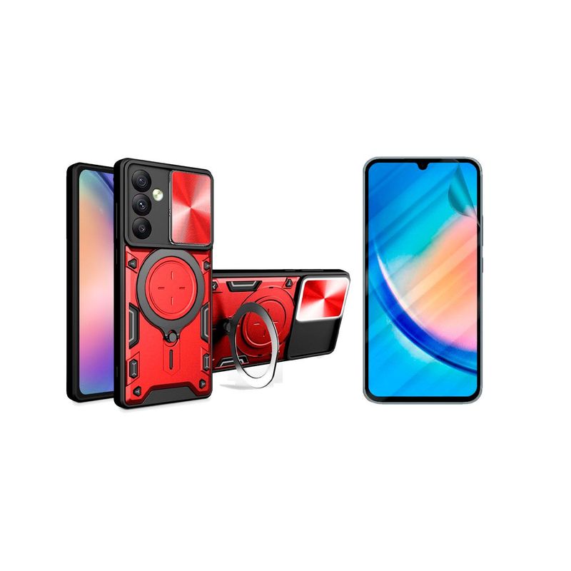 GENERICO - Estuche Prot Camara Soporte Compatible con Samsung A54 5G RojoHidroge
