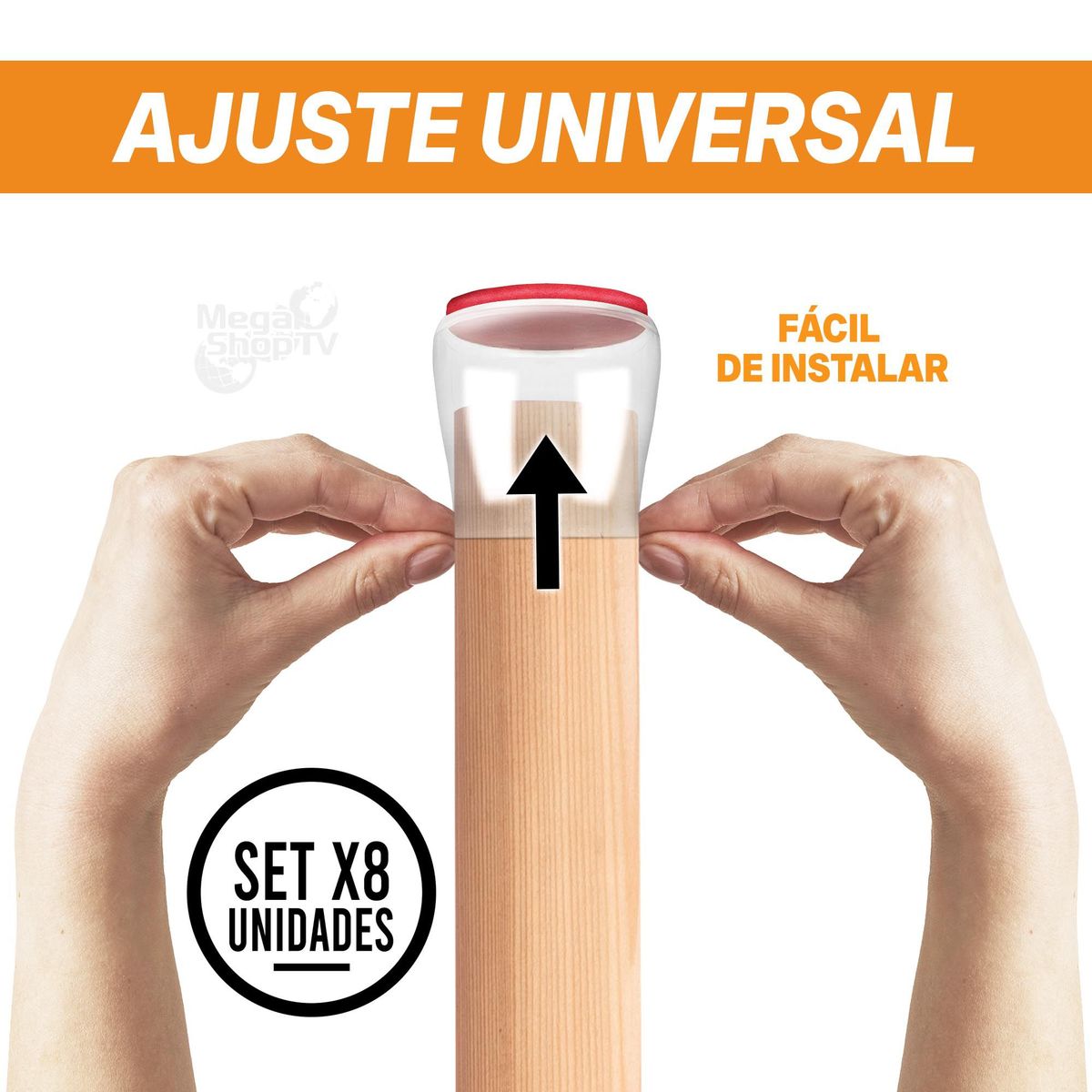 ENERGY PLUS - Set x8 Protectores en silicona para patas de sillas o muebles