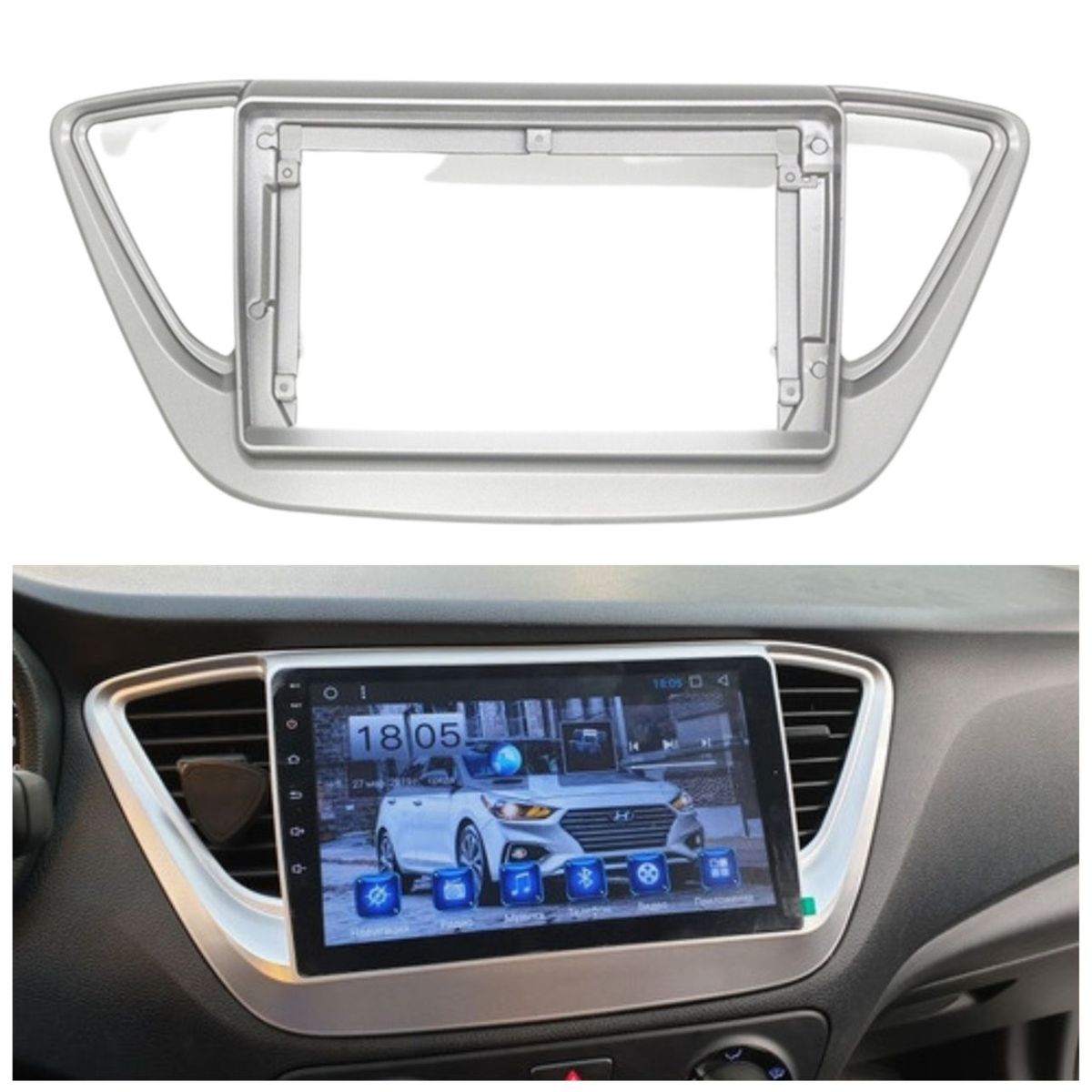 GENERICO - Consola Para Radio Hyundai Accent 2017 + Pacha.