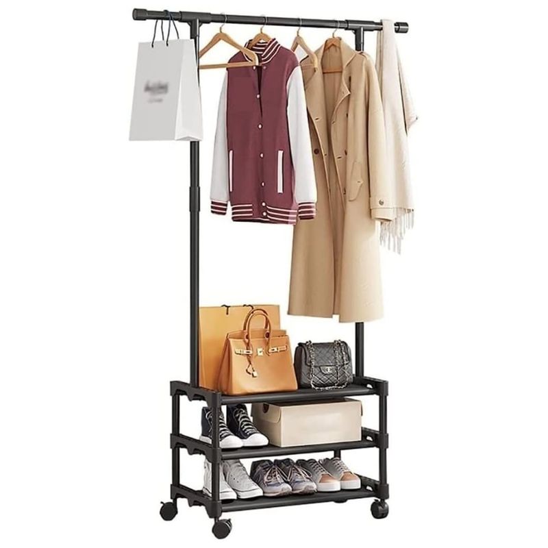 ONE PIXEL - Organizador De Ropa Perchero Con Ruedas 4 en 1