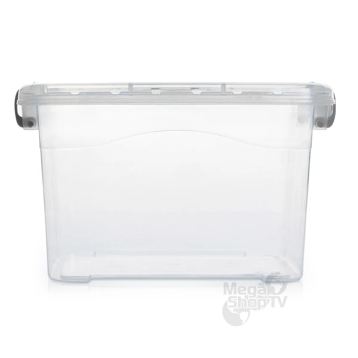 ENERGY PLUS - Caja organizadora plástica transparente con tapa 5.5 Litros Gris