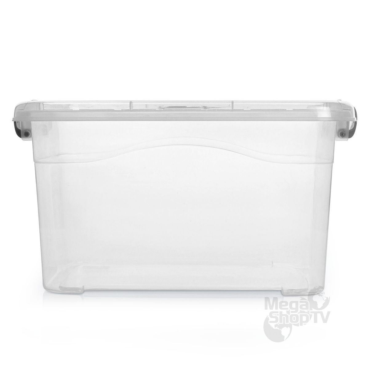 ENERGY PLUS - Caja organizadora plástica transparente con tapa 10 Litros Gris