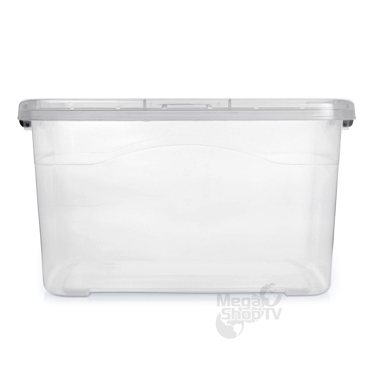 ENERGY PLUS - Caja organizadora plástica transparente Extra grande y tapa 27L