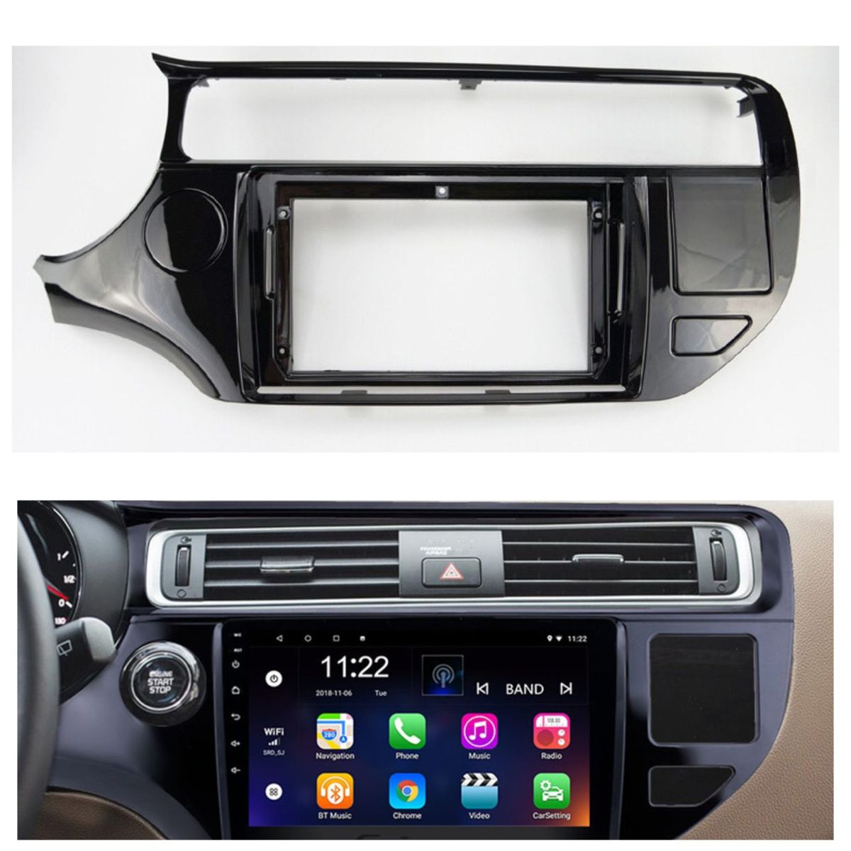 GENERICO - Consola Para Radio Kia Rio 2015 + Pacha.