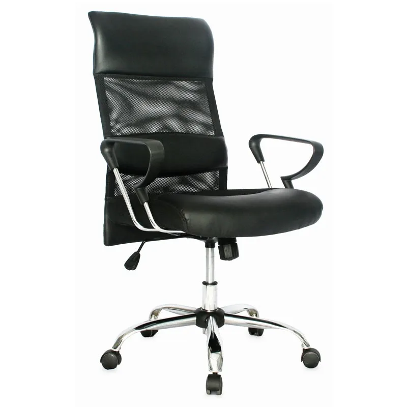 MUEBLESYA - Silla de Oficina Ergonomica SANTO TOMAS Marco Negro Base Cromo