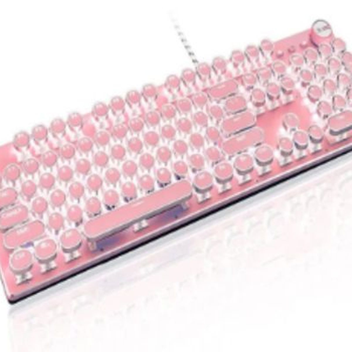GENERICO - Teclado Gamer Mecanico Teclas redondas RGB Rosado  Obsequio