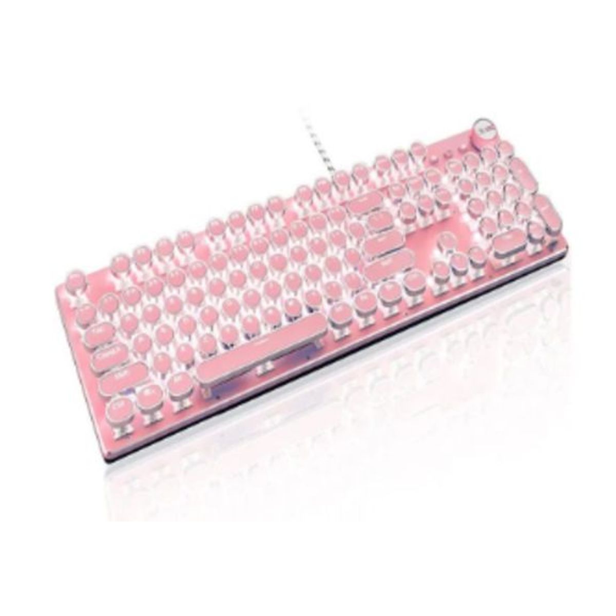 GENERICO - Teclado Gamer Mecanico Teclas redondas RGB Rosado  Obsequio