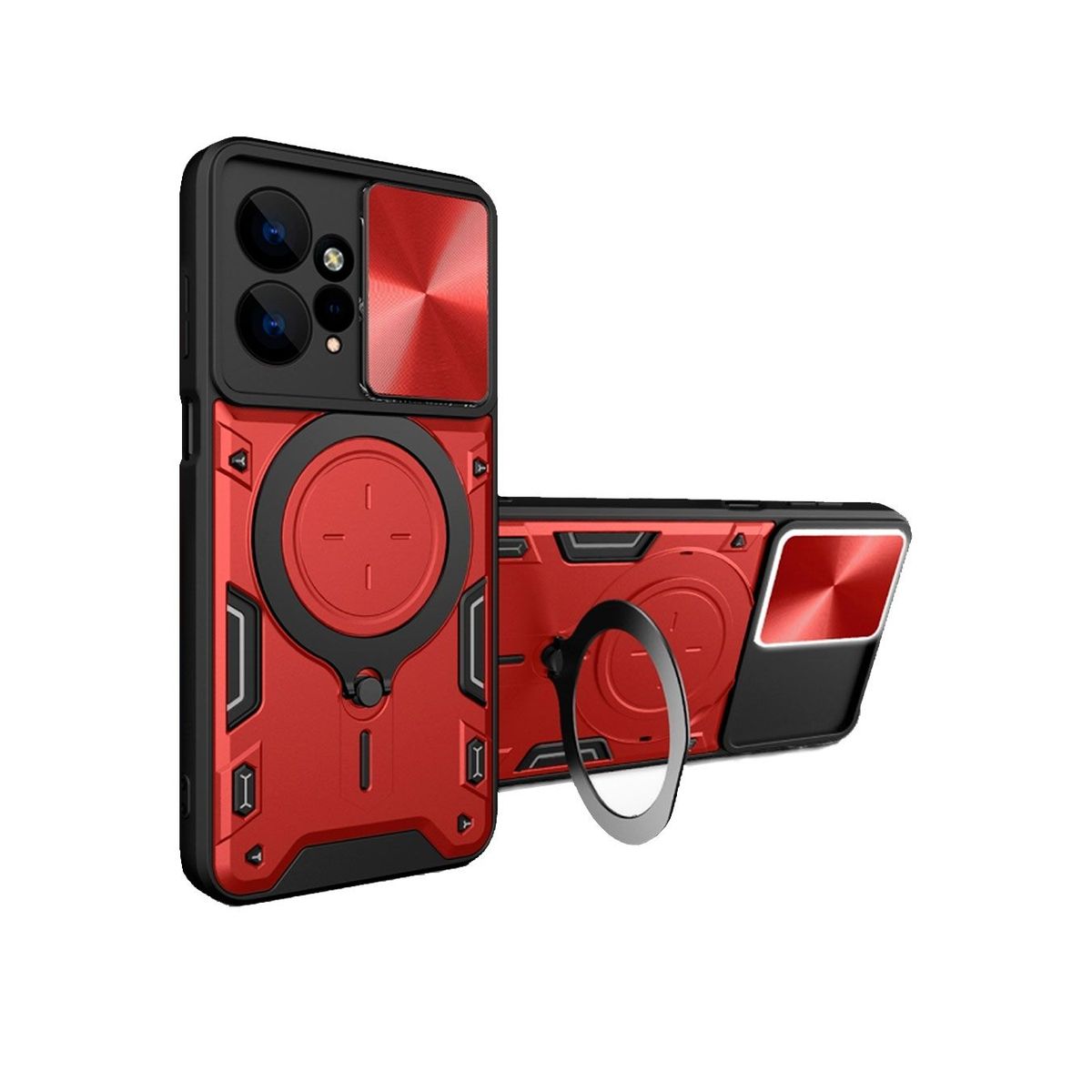 GENERICO - Funda Prot Camara Soporte Compatible Con Xiaomi Note 12 4G Rojo
