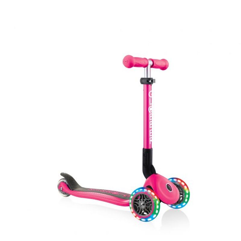 GLOBBER - PATINETA JUNIOR LUCES LED ROSADA NEÓN