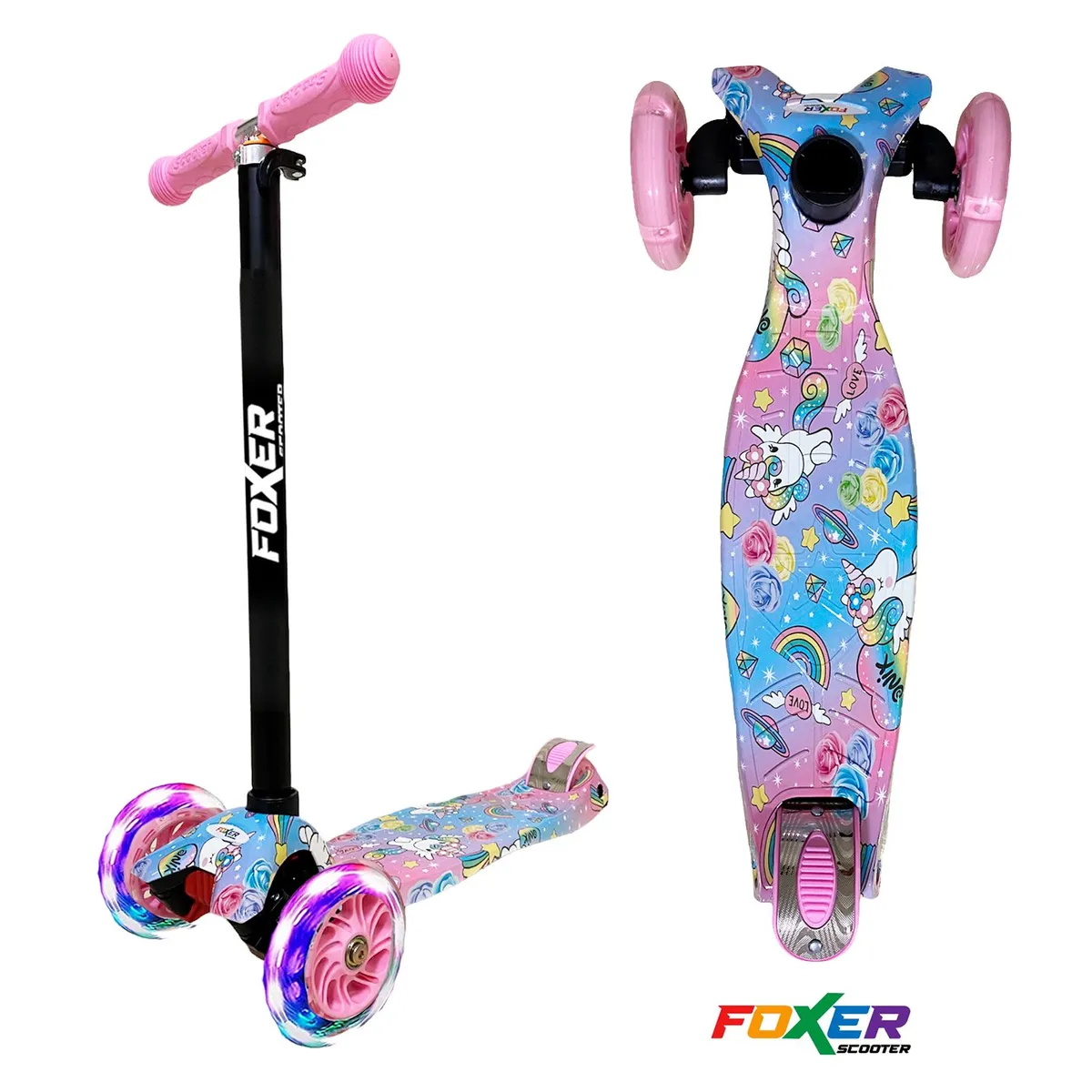 MULTIPLACE COLOMBIA - Monopatin scooter para niña edicion especial luces led + Proteccion
