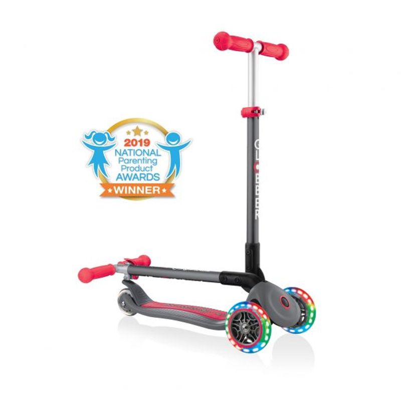 GLOBBER - PATINETA PRIMO ROJA GRIS - LLANTAS LUCES LED