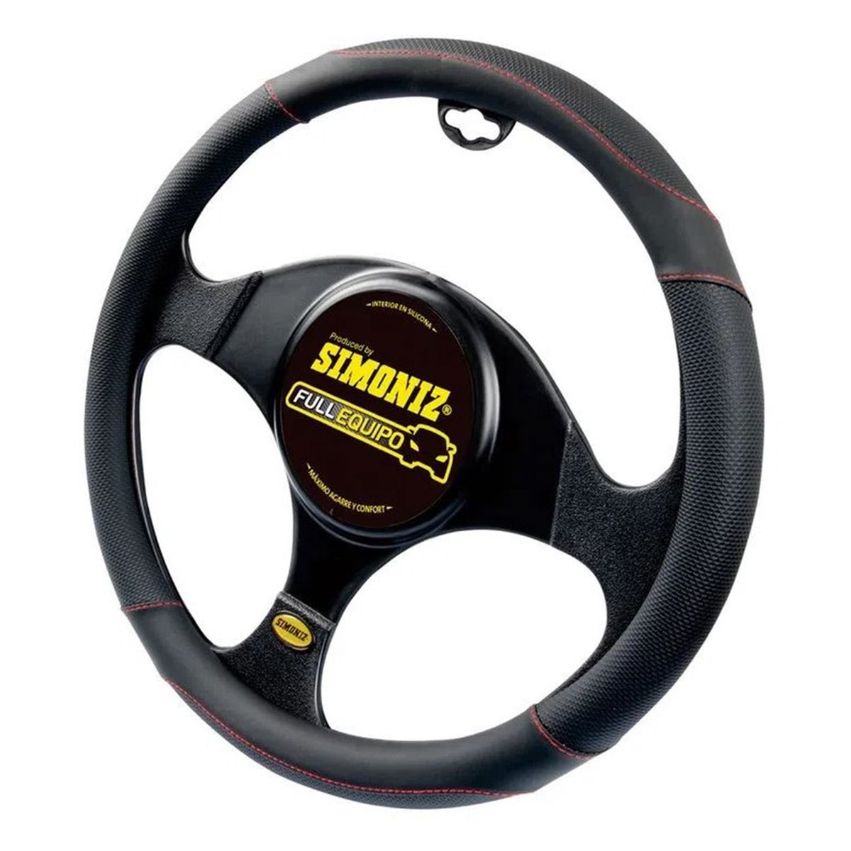 SIMONIZ - Forro Timón Microperforado SIMONIZ Full Equipo Costura Roja