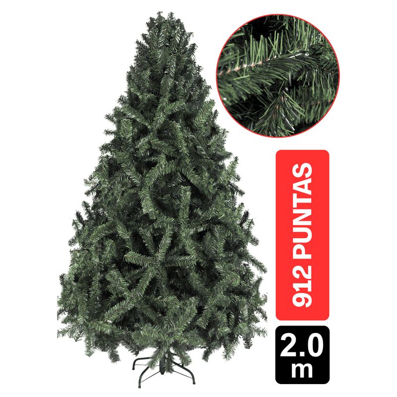 GIO HOME - Arbol de Navidad Pino Arizona 2.00m Verde 912 Ramas GIO Home