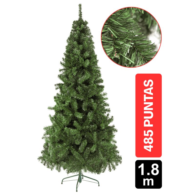 GIO HOME - Arbol de Navidad Pino Atlantic 1.80m Verde 485 Ramas GIO Home