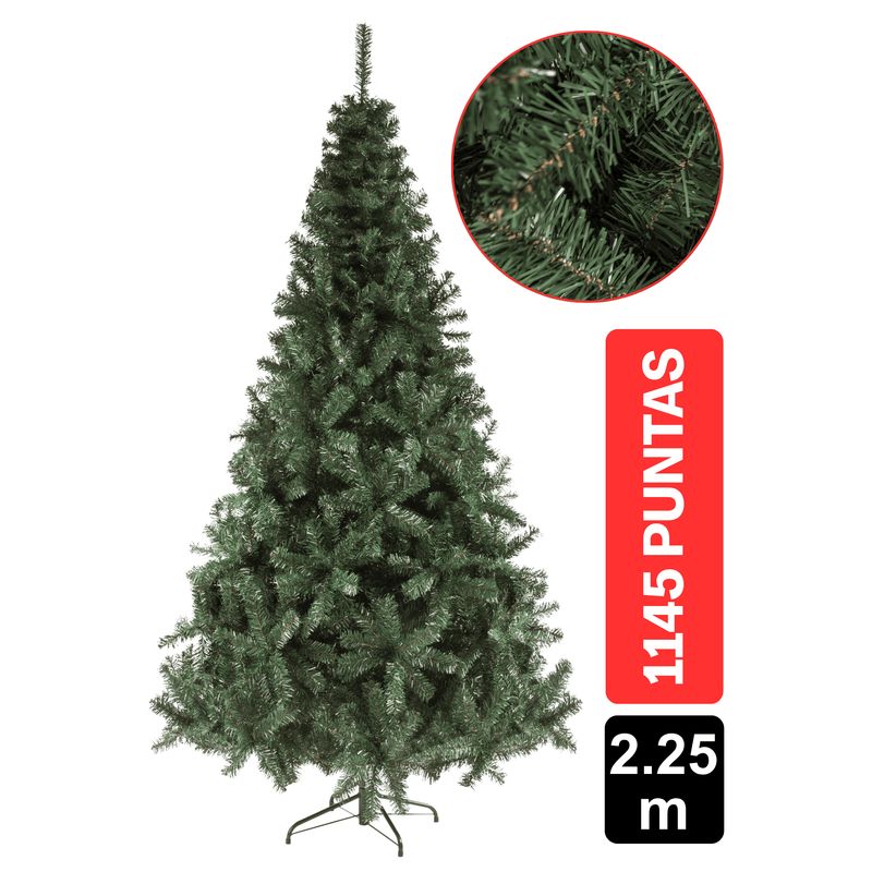 GIO HOME - Arbol de Navidad Pino Cascada 2.25m Verde 1145 Ramas GIO Home