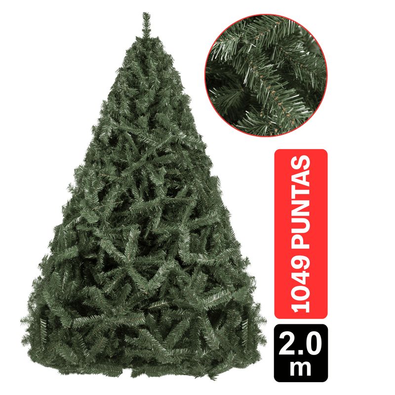 GIO HOME - Arbol de Navidad Pino Escoces 2.00m Verde 1049 Ramas GIO Home