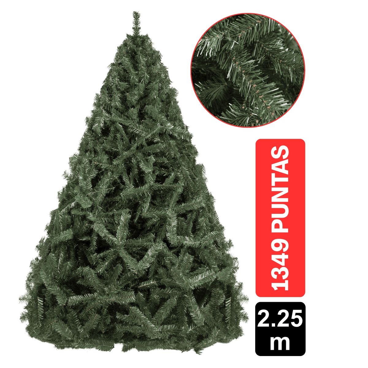 GIO HOME - Arbol De Navidad Pino Escoces 2.25M Verde 1349 Ramas Gio Home