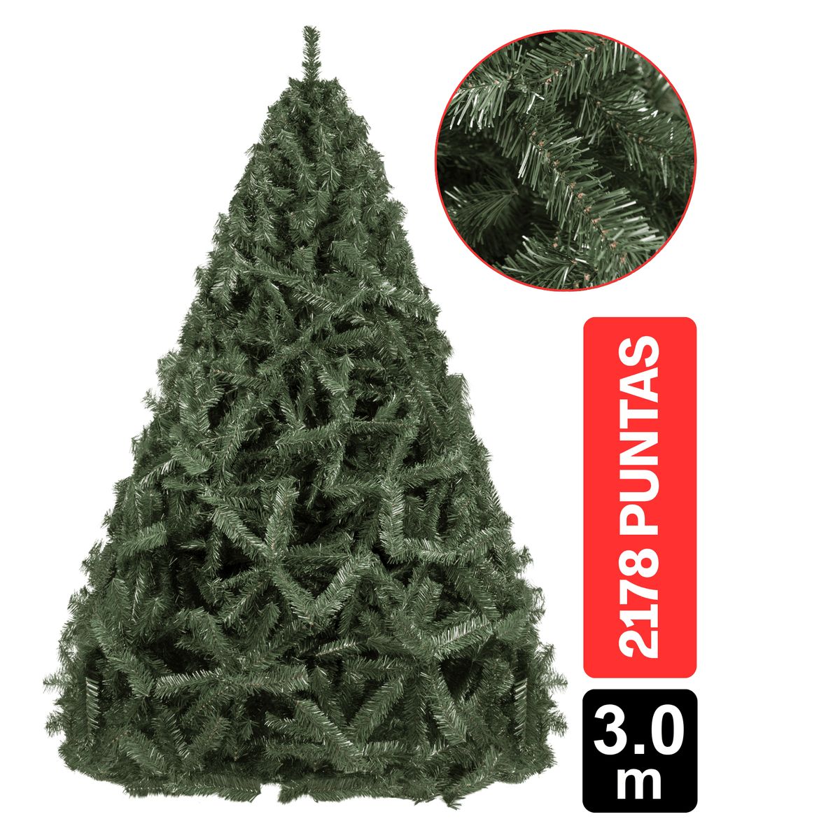 GIO HOME - Arbol De Navidad Pino Escoces 3.00M Verde 2150 Ramas Gio Home