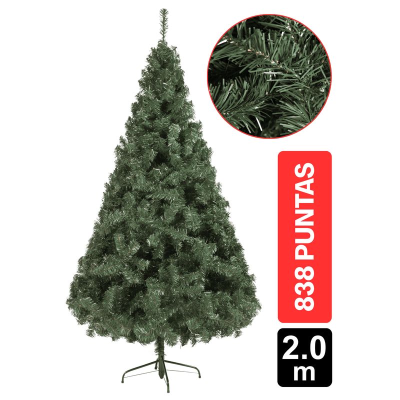 GIO HOME - Arbol de Navidad Pino Irlandes 2.00m Verde 838 Ramas GIO Home